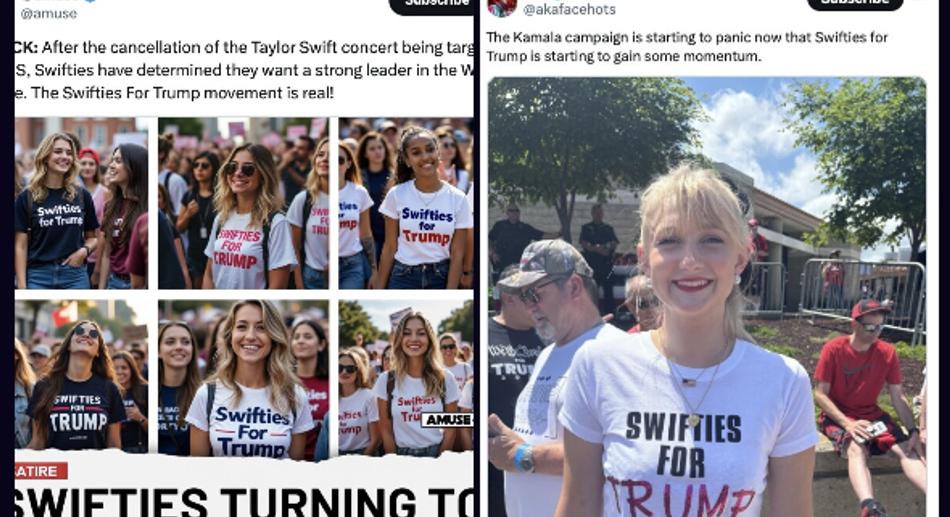 Donald Trump “AI’d” himself by falling for Taylor Swift AI fake images